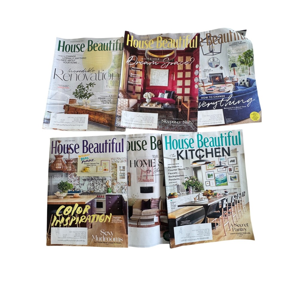 House Beautiful Magazine Lot of 6 Issues 2020 Home Decorating Design Ideas
